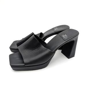 Jeffrey Campbell Caviar Platform Slide Sandals Women's Black Size US7 EU37.5